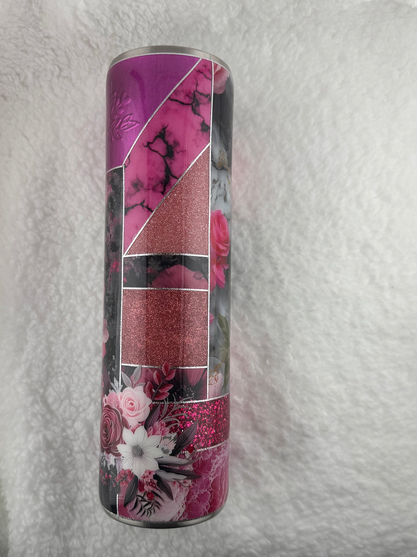 RTS 32 oz Tipsy Pink with Flowers
