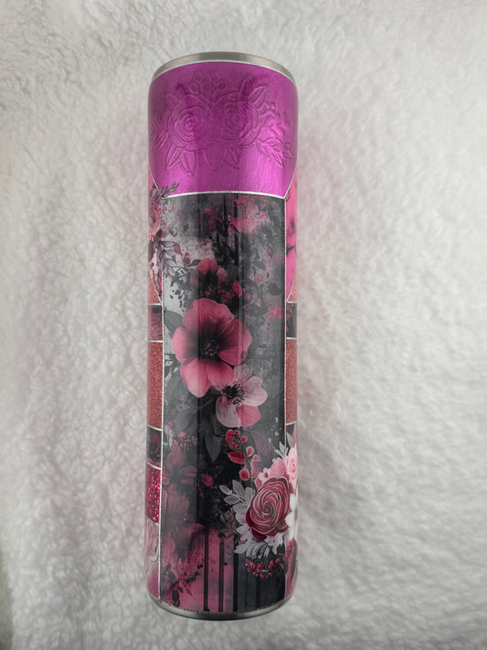 RTS 32 oz Tipsy Pink with Flowers