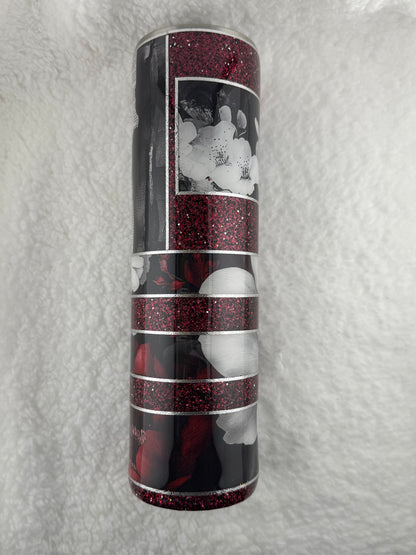 RTS 32 oz Tipsy Red with White Flowers