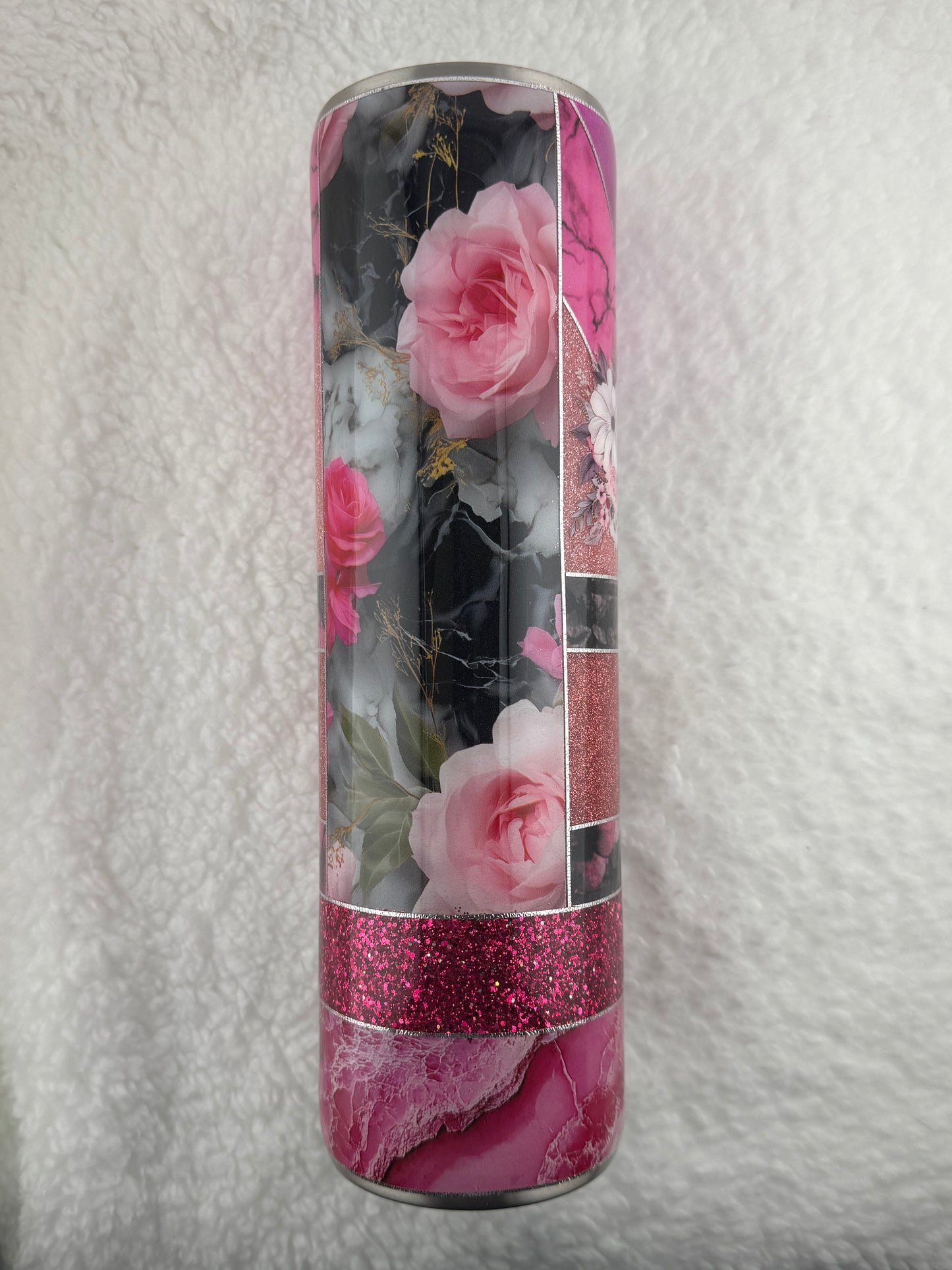 RTS 32 oz Tipsy Pink with Flowers