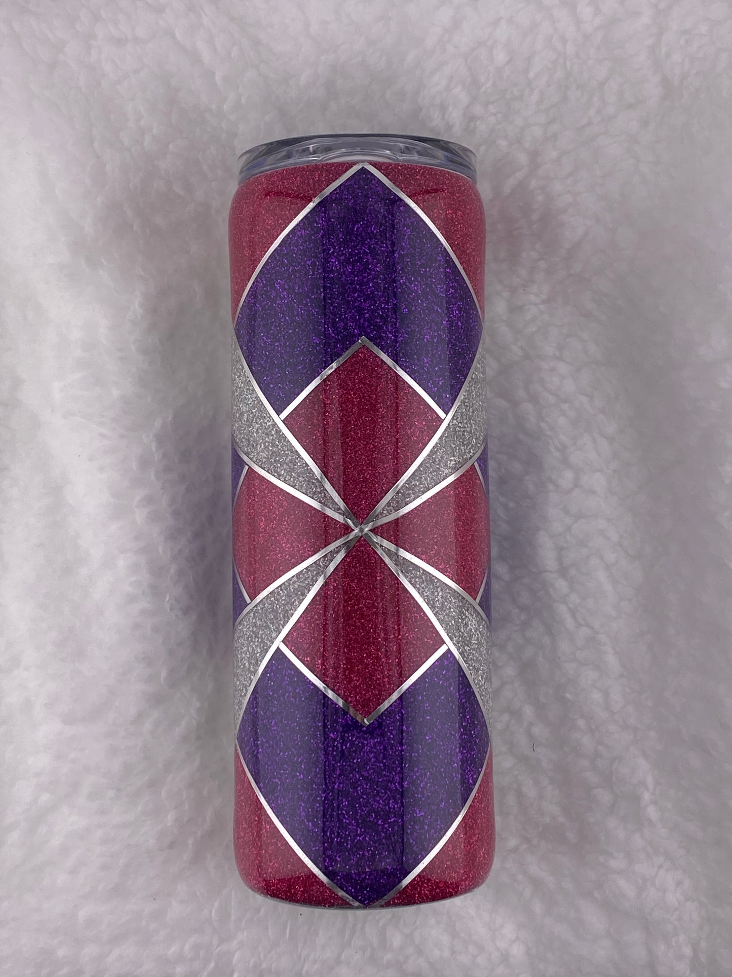 RTS template with purple, pink and silver glitter Tumbler