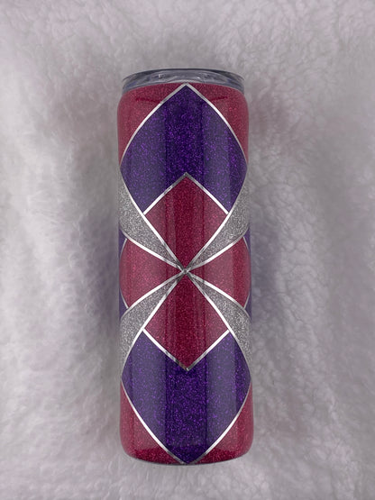 RTS template with purple, pink and silver glitter Tumbler