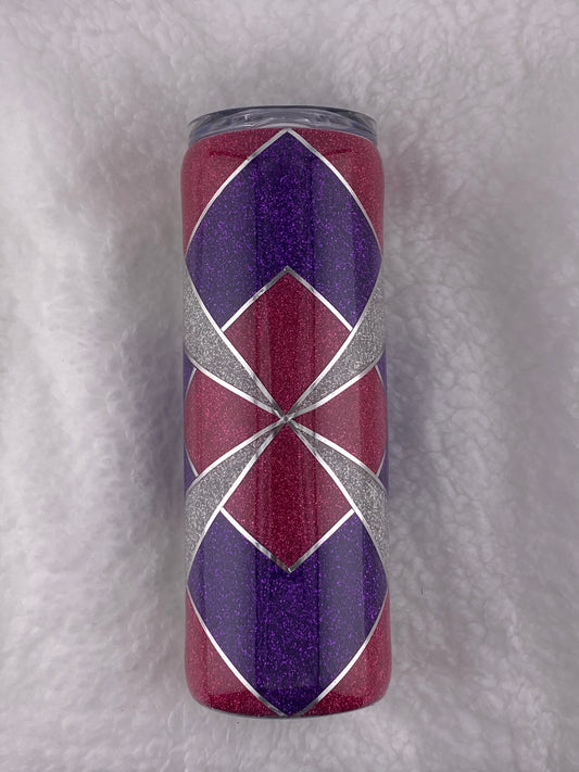 RTS template with purple, pink and silver glitter Tumbler