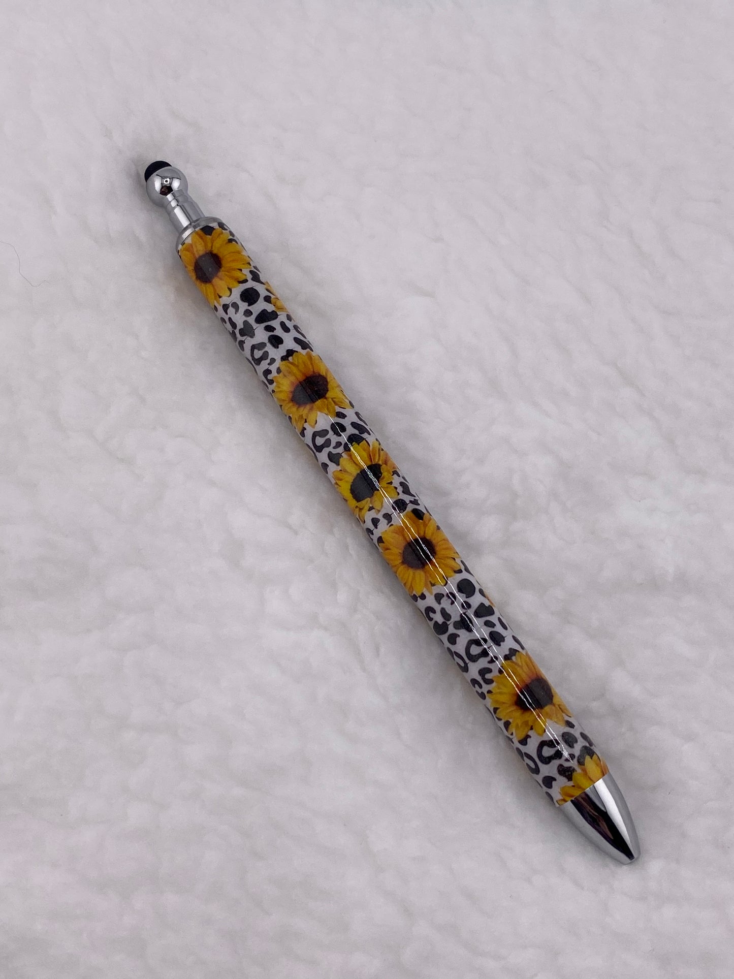 RTS Stylus Pen Sunflower White and Black Cheetah print