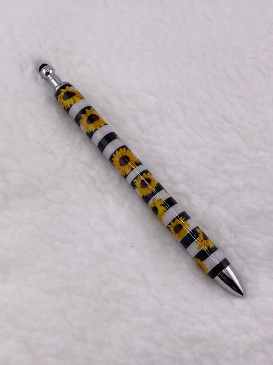 RTS Stylus Pen Sunflower Black and White Striped