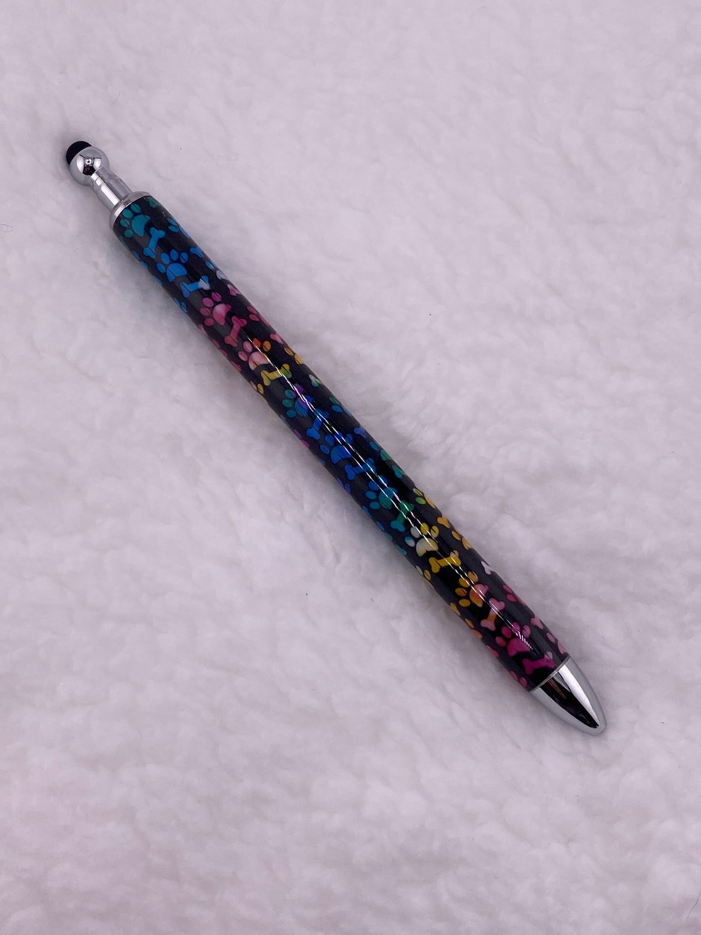 RTS Stylus Pen Multi colored Paw and bone print