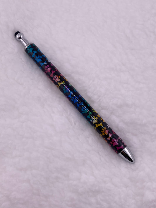 RTS Stylus Pen Multi colored Paw and bone print