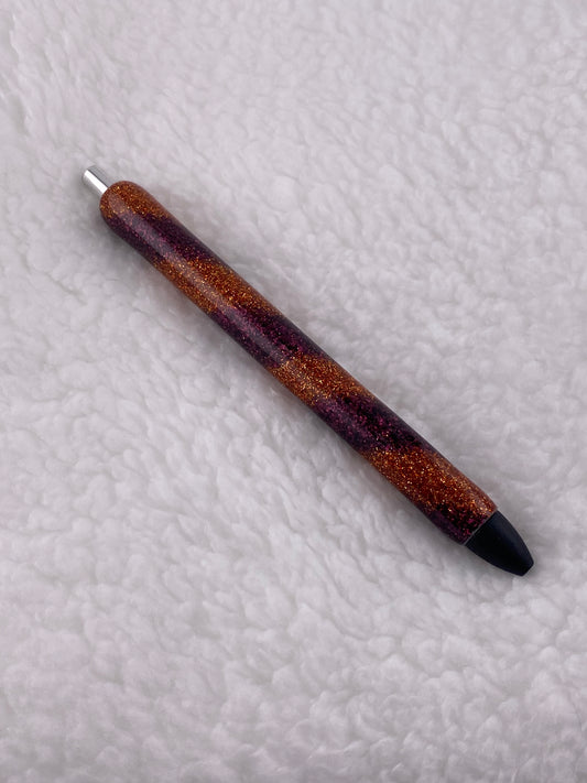 RTS Ink Joy Pen Maroon and Orange Glitter Swirl