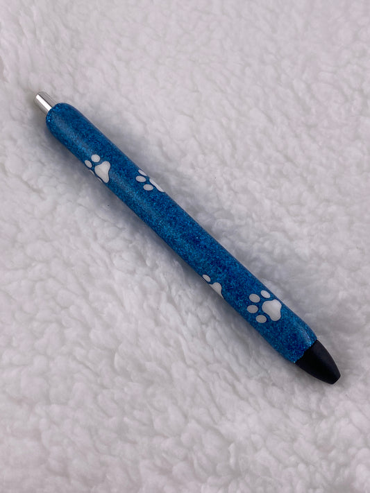 RTS Ink Joy Pen Blue glitter, paw prints